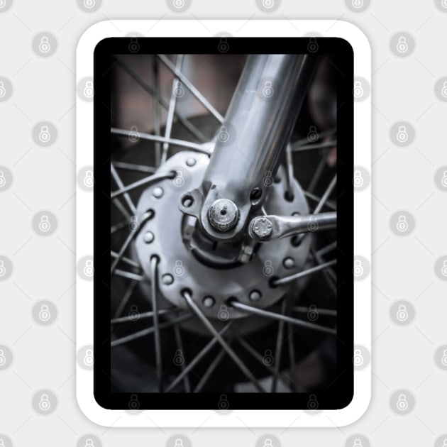 Norton Wheel hub Portrait Sticker by Silver Linings